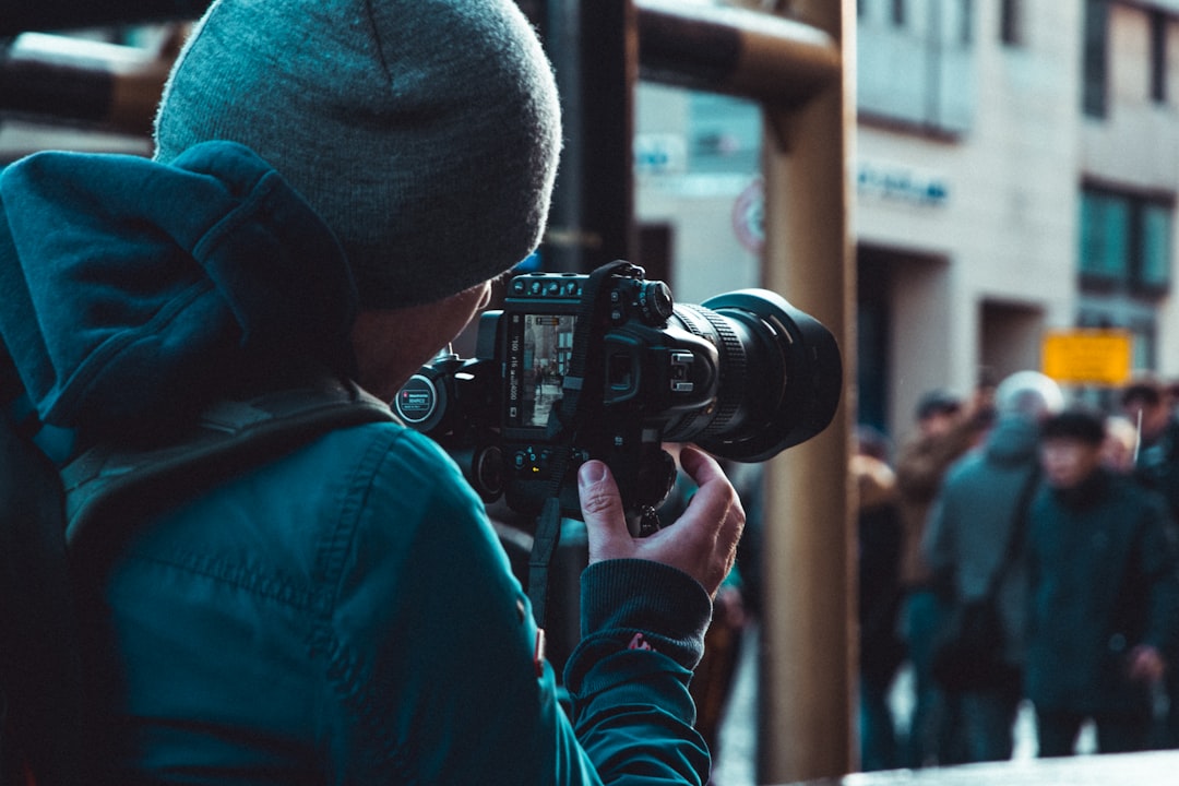 Professional photographer in action
