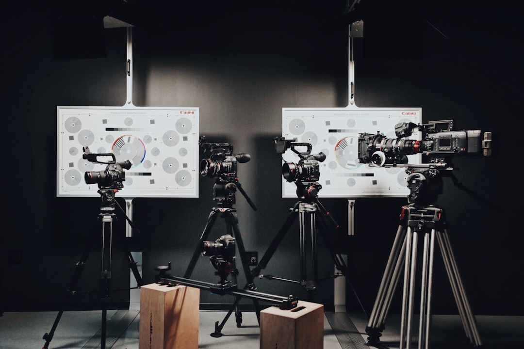 Camera equipment on a table